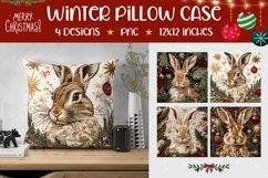 Christmas Hare Pillow Case Designs, Christmas Pillowcase PNG Product Image 1