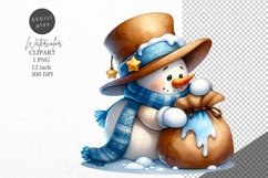 Christmas clipart, Snowman clipart, Winter sublimation Product Image 1