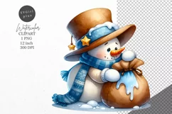 Christmas clipart, Snowman clipart, Winter sublimation Product Image 1