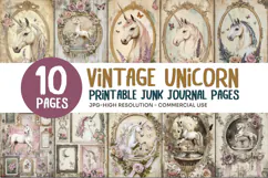 Vintage Unicorn Junk Journal Pages Product Image 1