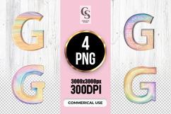 Rainbow Letter G Watercolor Alphabet Clipart Sublimation PNG Product Image 1