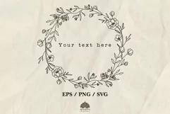 Spring floral wreath SVG PNG EPS Product Image 1