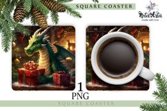 Mug coaster with dragon for Christmas Product Image 1