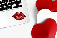 Valentine's day Leopard juicy lips stickers. PNG, JPG. Product Image 3