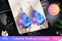 Colorful Teardrop Earring, Holographic 3D Earring Design Product Image 1