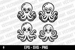 illustration of an adorable octopus sitting. Product Image 1