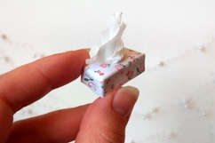 Miniature tissue box making tutorial origami paper dollhouse Product Image 1