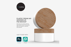 Plastic Jars With Wooden Lids - PSD Mockup Product Image 1