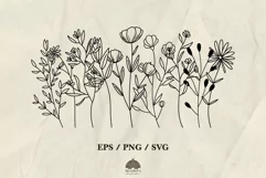 Wildflower border SVG PNG EPS Product Image 1
