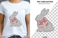 Rhinestone bunny coquette png design for T-shirts Product Image 1