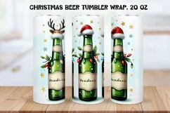 Funny christmas beer Tumbler Wrap|PNG. Product Image 1