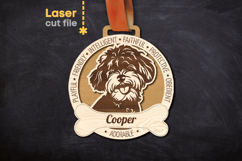 Dog Medal Miniature Poodle SVG laser cut files for Glowforge Product Image 1