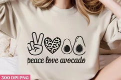 Peace Love Avocado PNG, Avocado Sublimation PNG Product Image 2