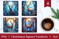 Christmas Square Coaster Designs, Christmas Deer Sublimation Product Image 1