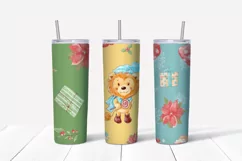 Christmas Lion Skinny tumbler wrap design Product Image 3