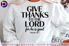 Give Thanks to the Lord Psalm 118:1 Christian Bible Verse Product Image 1