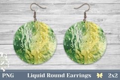 Green Round Earrings Design, Abstract Sublimation Earring Product Image 1