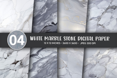 White Marble Stone Digital Paper Product Image 1