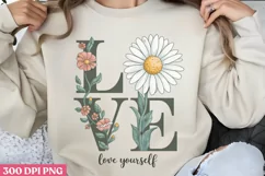Love Yourself PNG, Retro Motivation Sublimation PNG Product Image 1