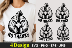 Grumpy Chicken No Thanks Go Away SVG PNG Product Image 1