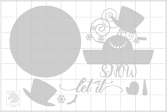 Let It Snow Door Hanger SVG | Winter Snowman Sign SVG Product Image 2