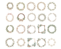 Elegant Christmas Frames Clipart, 20 PNG Product Image 2