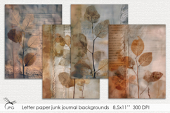 Letter paper junk journal backgrounds - 4 Variations Product Image 1