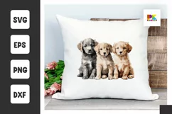 Watercolor Cute Puppy SVG, Dog Clipart Product Image 1
