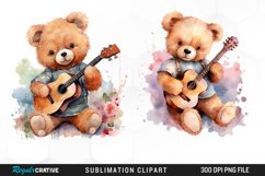 Watercolor Teddy PNG Clipart Product Image 1