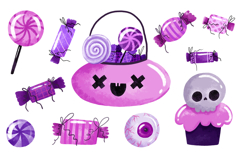 Cute Halloween Clipart, Baby Design. Horror Cartoon Product Image 1