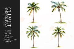 Watercolor palm tree clipart sublimation png Product Image 1