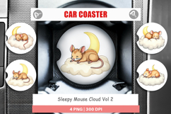 Car Coaster Sleepy Mouse Cloud Product Image 1