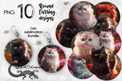 Cats &amp; flowers | Car coaster &amp; key chain sublimation bundle Product Image 1