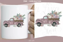 Truck With Flowers | St Valentines Day | Light Pink Product Image 1