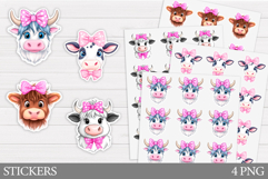 Cute Cow Sticker Design. Cow Sticker Printable Product Image 1