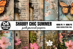 Shabby Chic Summer Junk Journal Paper PNG Product Image 1