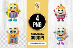 Cartoon School Calculator Character Clipart Sublimation PNG Product Image 1