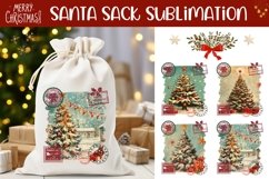 Retro Christmas Tree Santa Sack, Christmas Gift Bag Designs Product Image 1