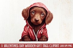 Cute Valentine Dog Clipart, Valentines Day Dog Clipart Product Image 1