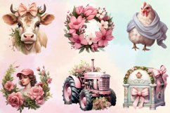 Pastel Christmas Farmhouse Clipart Bundle, Christmas Farmhou Product Image 2