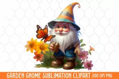 Garden Gnome Sublimation clipart, Watercolor Clipart Product Image 1