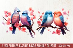 Breeds of Valentine Kissing Birds, Valentine's Day Clipart Product Image 1