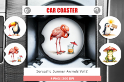 Sarcastic Summer Animals Car Coaster Product Image 1