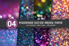 Multicolor Glitter Digital Paper Product Image 1