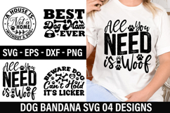 Dog Bandana SVG Design - Beware Dog Can t Hold It's Licker Product Image 1