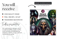 Mythological Female demon clipart, demoness spirit PNG Product Image 2