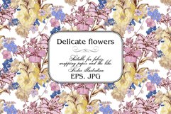Colorful flowers and butterfly. Seamless pattern. Product Image 4