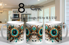Western sunflowers | Mug western sublimation design bundle Product Image 1