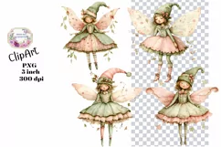 Christmas, Angels, Ephemera, PNG, watercolor, Clipart Product Image 1