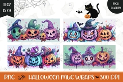 Colorful Halloween Pumpkins Mug, Funny Halloween Mug Wrap Product Image 1